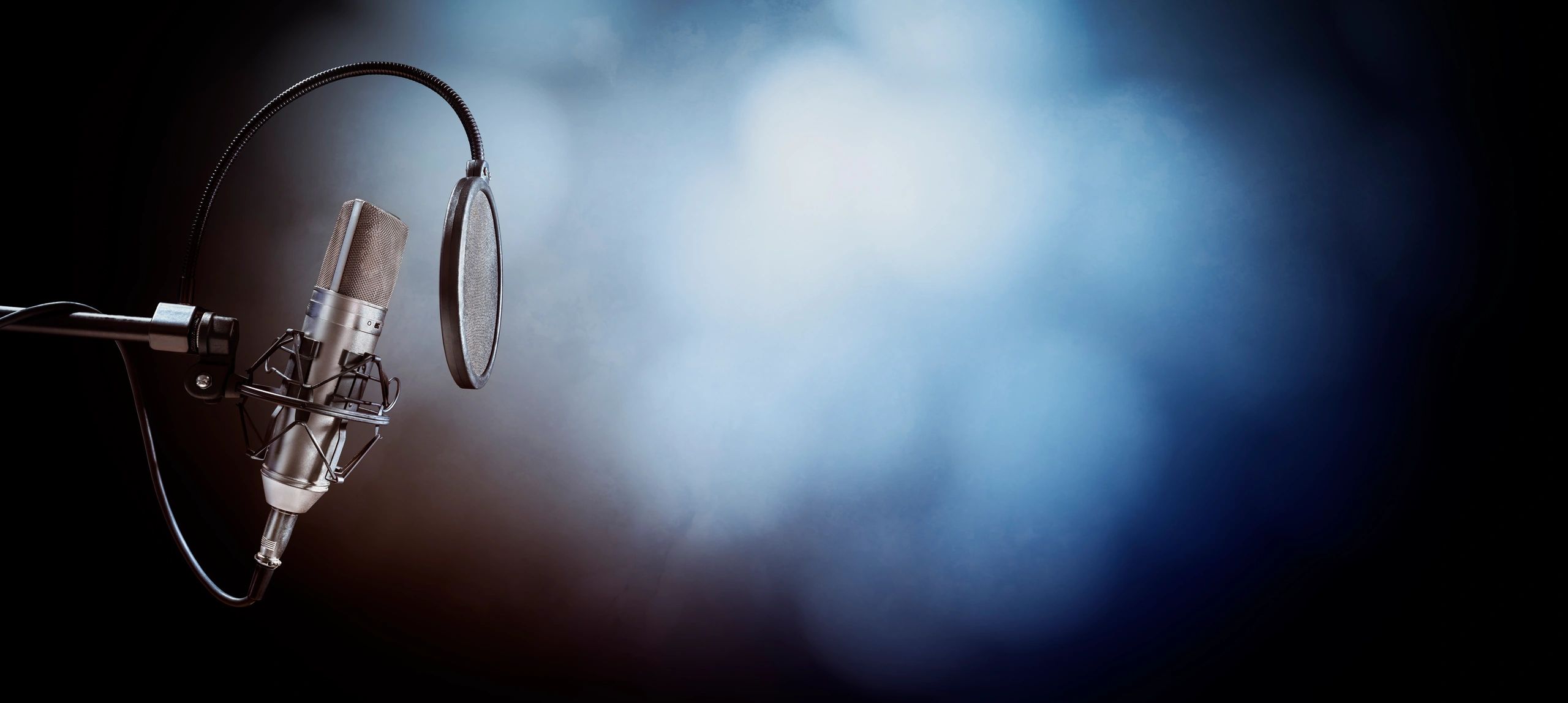 Studio microphone in a radio studio